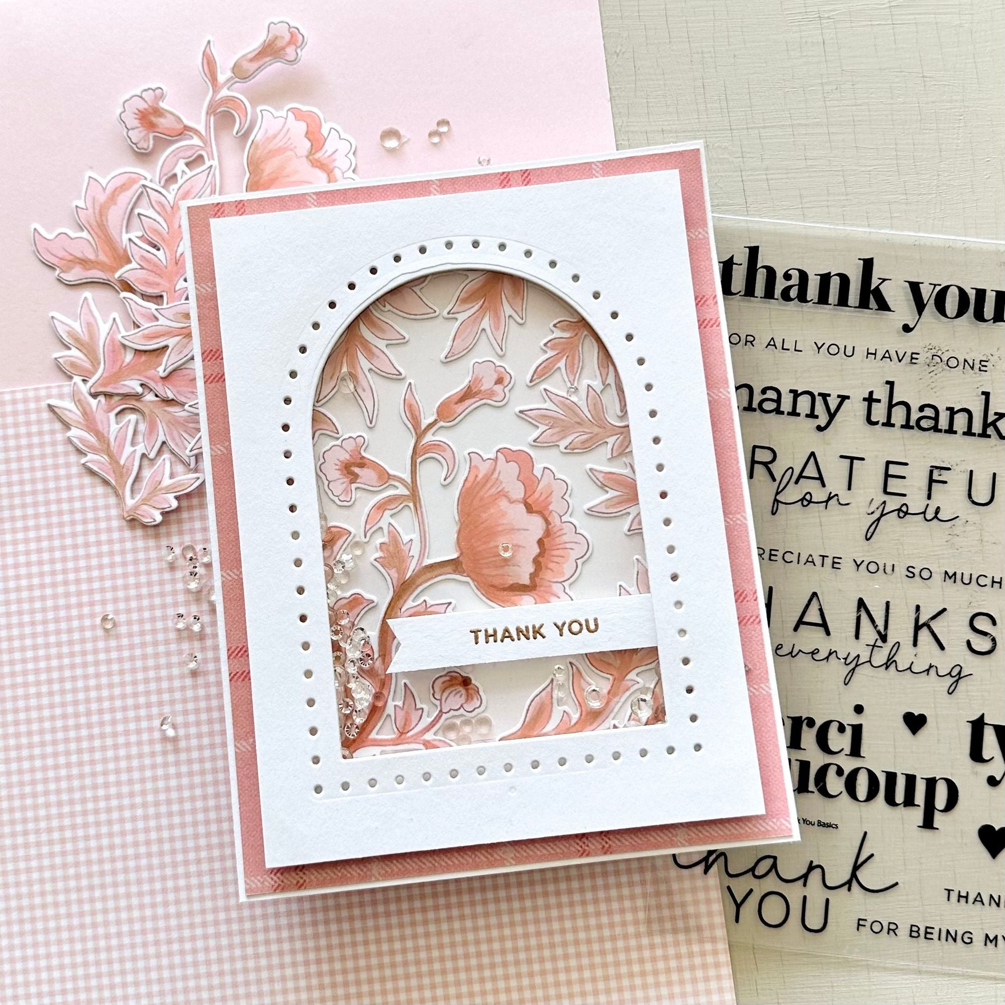 CZ Design Clear Stamps Thank You Basics cz393c Rain or Shine Thank You Card