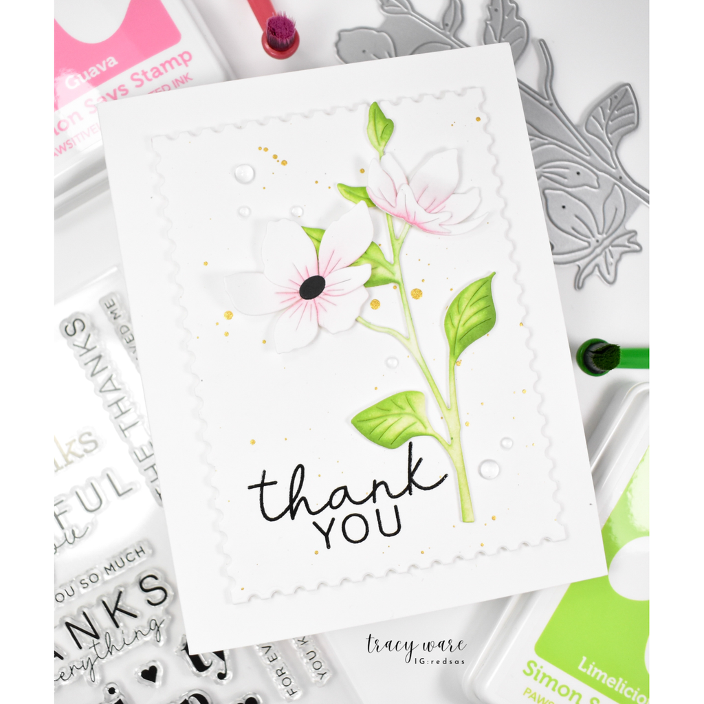 CZ Design Clear Stamps Thank You Basics cz393c Rain or Shine Thank You Card | color-code:ALT06