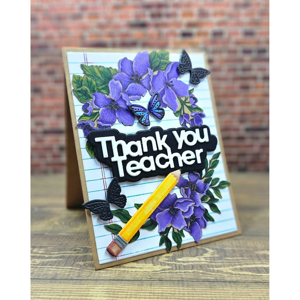 Simon Says Stamp Thank You Teacher Wafer Dies 1304sd Moments in Time Thank You Teacher Card
