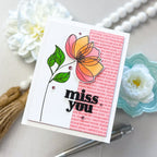 Simon Says Clear Stamp Thank You Text 1209ss Moments in Time Miss You Card