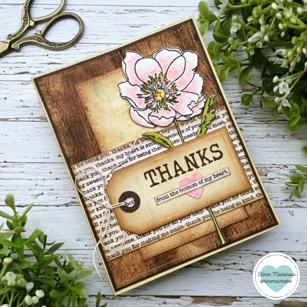 Simon Says Clear Stamp Thank You Text 1209ss Moments in Time Thank You Card