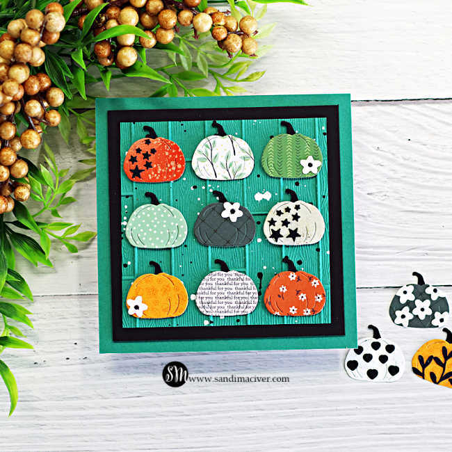 Simon Says Stamp Autumn Arrangement Wafer Dies s976 Sweet Wishes Sandi MacIver Pumpkin Grid Card | color-code:ALT05