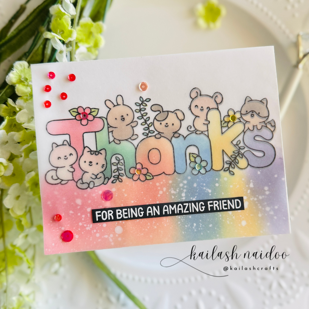 Simon Says Stamp Set of 2 Stencils and Coordinating Masks Thanks Always 1079stc Thanks Card