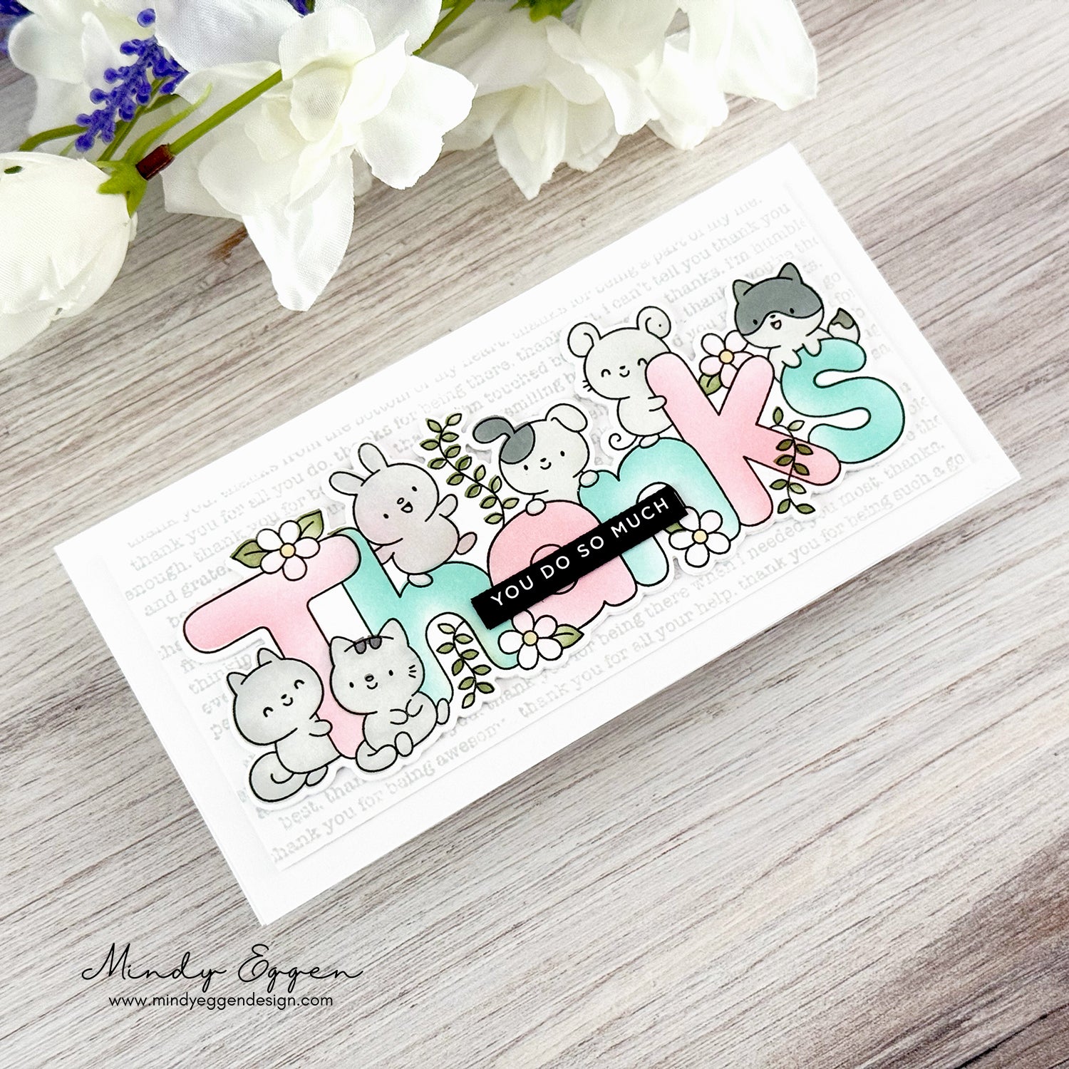 Simon Says Stamp Set of 2 Stencils and Coordinating Masks Thanks Always 1079stc Thanks Card | color-code:ALT02