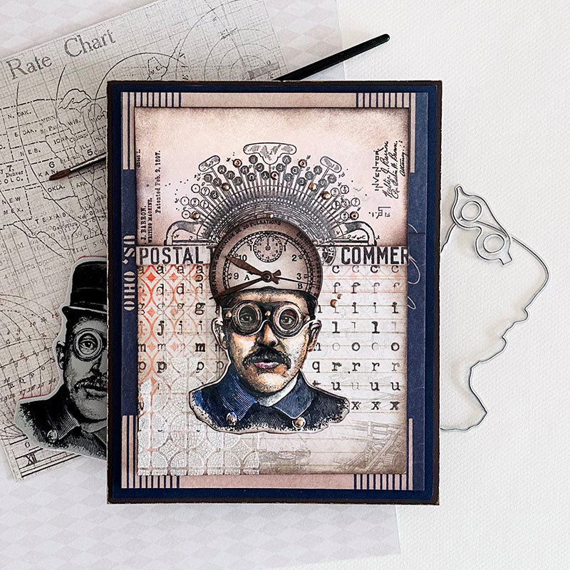 Simon Says Stamp The Inspector Wafer Dies 465sss Steam Punk Card