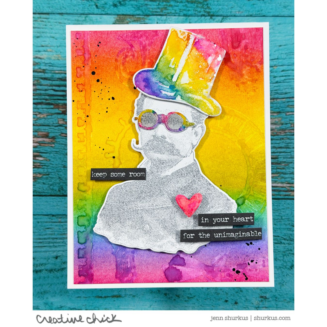 Tim Holtz The Professor and The Professor 2 Stamps with Simon Says Stamp Dies Bundle setps26 Encouragement Card | color-code:ALT07