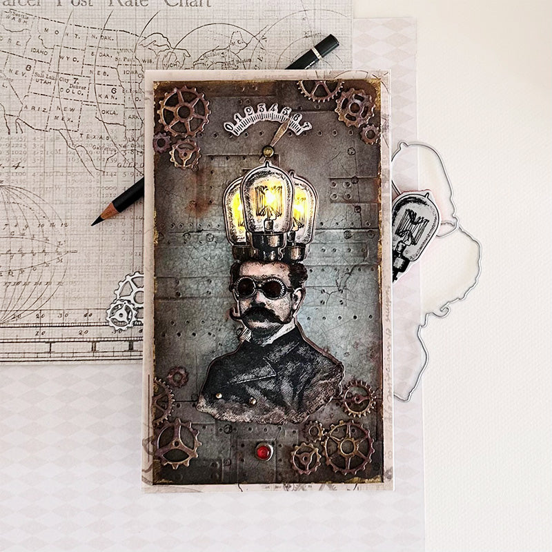 Simon Says Stamp The Professor Suite Wafer Dies 373sss395 Steam Punk Card