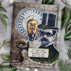 Tim Holtz The Professor and The Professor 2 Stamps with Simon Says Stamp Dies Bundle setps26 Steam Punk Card | color-code:ALT01
