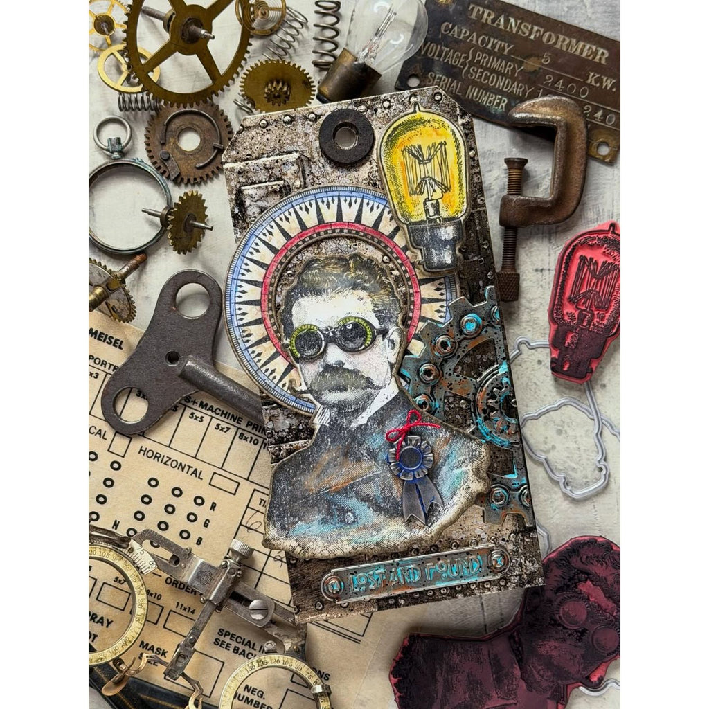 Simon Says Stamp The Professor Suite Wafer Dies 373sss395 Steam Punk Tag