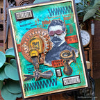 Tim Holtz The Professor and The Professor 2 Stamps with Simon Says Stamp Dies Bundle setps26 Steam Punk Card
