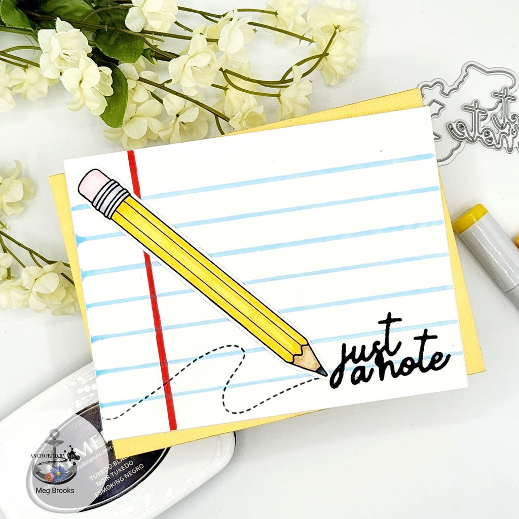 Simon Says Stamp The Write Stuff Wafer Dies sssd112847c Just A Note Back to School Card