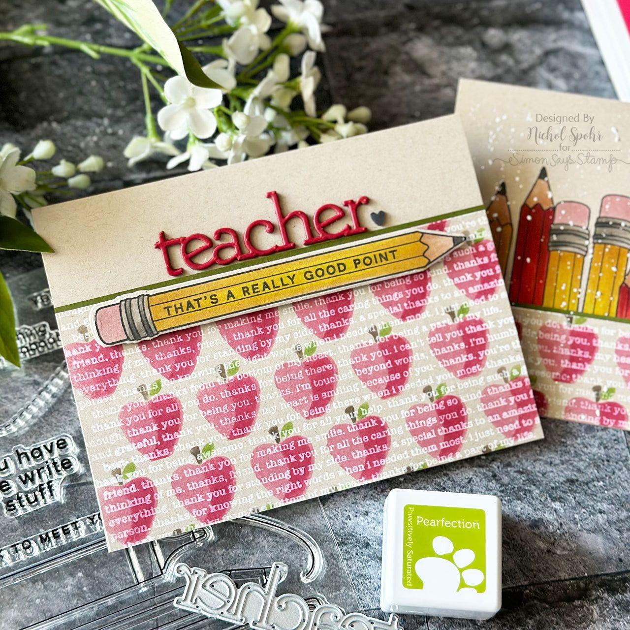 Simon Says Stamp The Write Stuff Wafer Dies sssd112847c Just A Note Teacher Card | color-code:ALT05