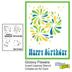 The Crafter's Workshop A2 Layered Groovy Flowers Stencils tcw6072