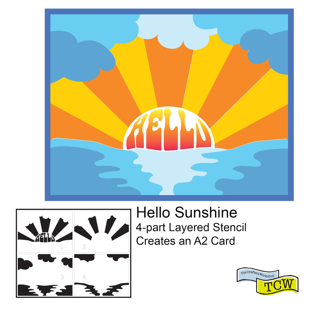 The Crafter's Workshop A2 Layered Hello Sunshine Stencils tcw6070