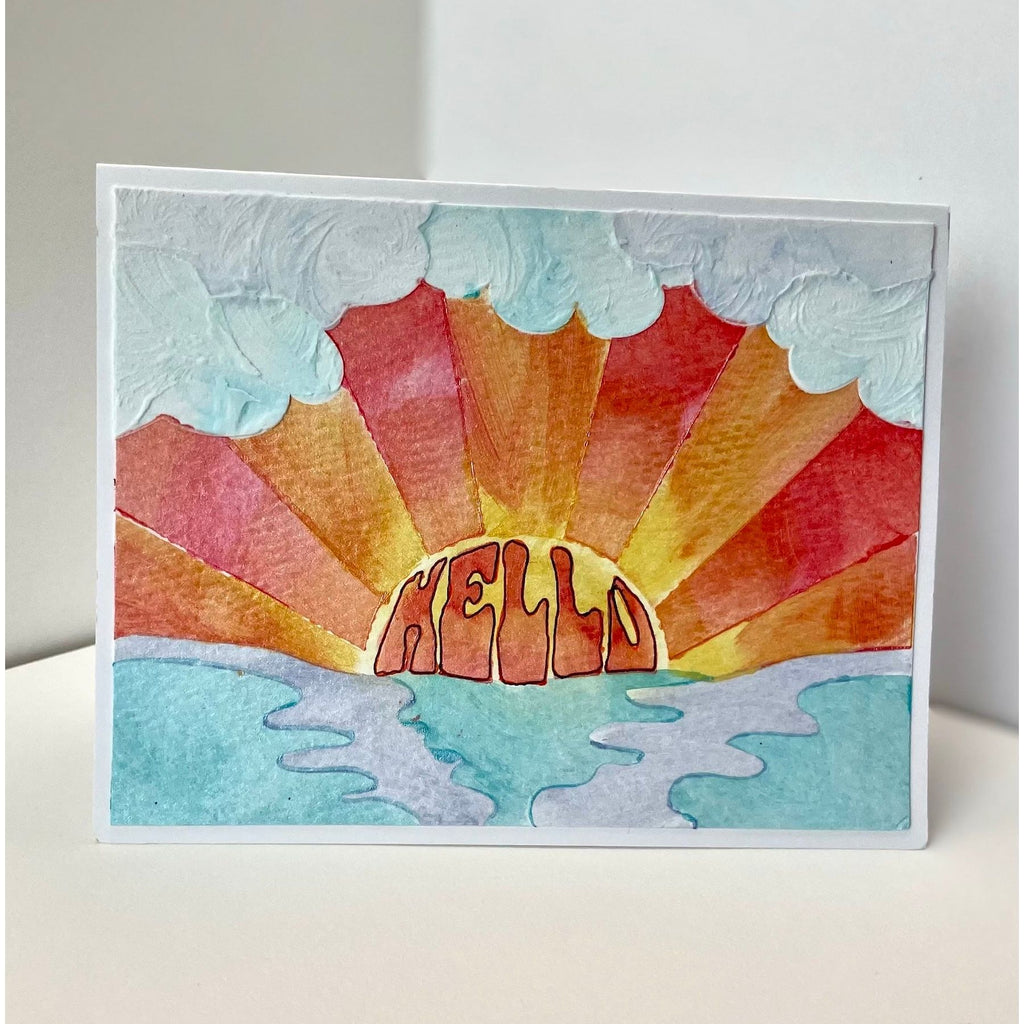 The Crafter's Workshop A2 Layered Hello Sunshine Stencils tcw6070 blue