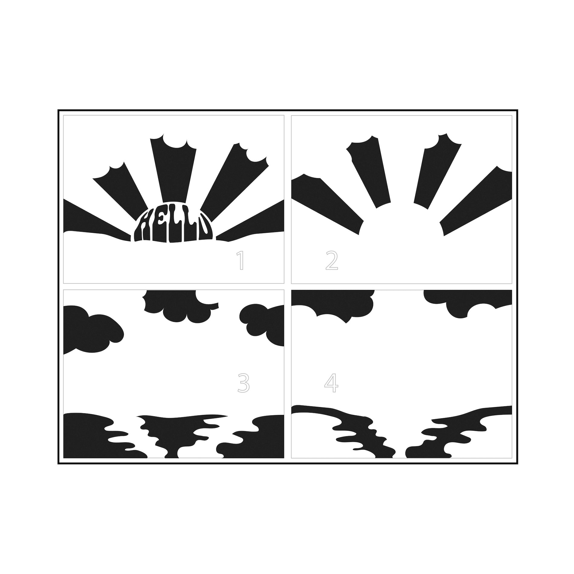 The Crafter's Workshop A2 Layered Hello Sunshine Stencils tcw6070 layers