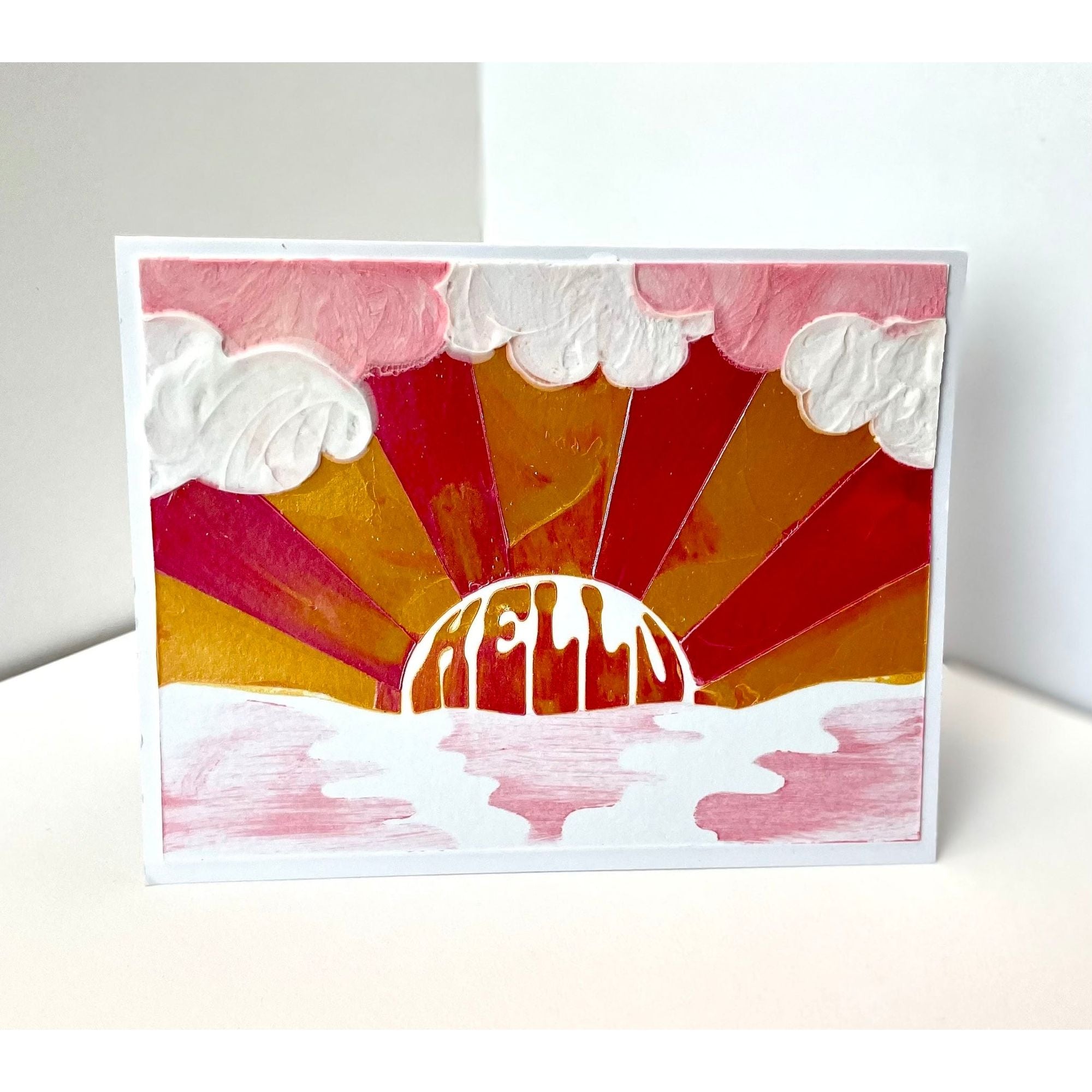 The Crafter's Workshop A2 Layered Hello Sunshine Stencils tcw6070 pink