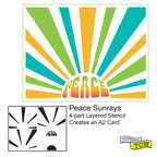 The Crafter's Workshop A2 Layered Peace Sunray Stencils tcw6071