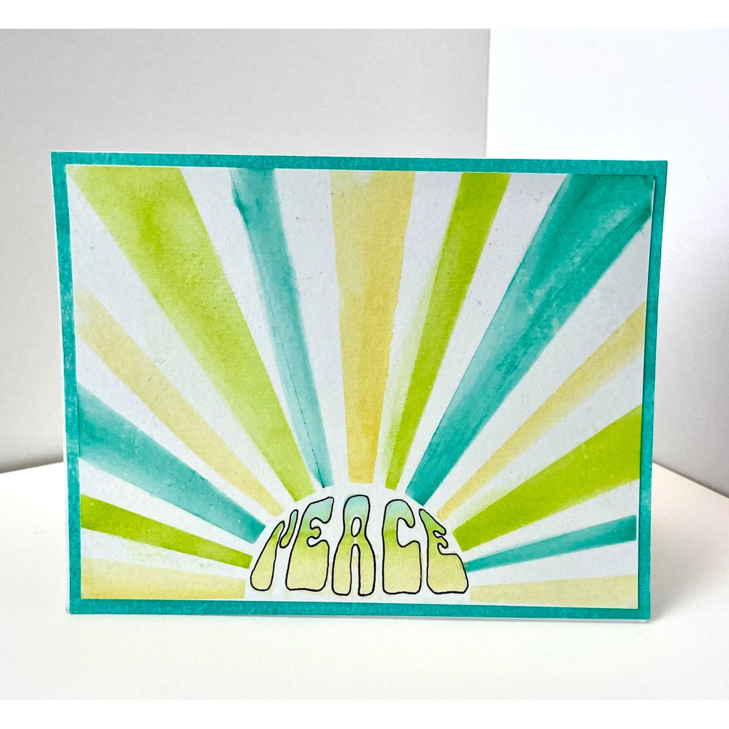 The Crafter's Workshop A2 Layered Peace Sunray Stencils tcw6071 green