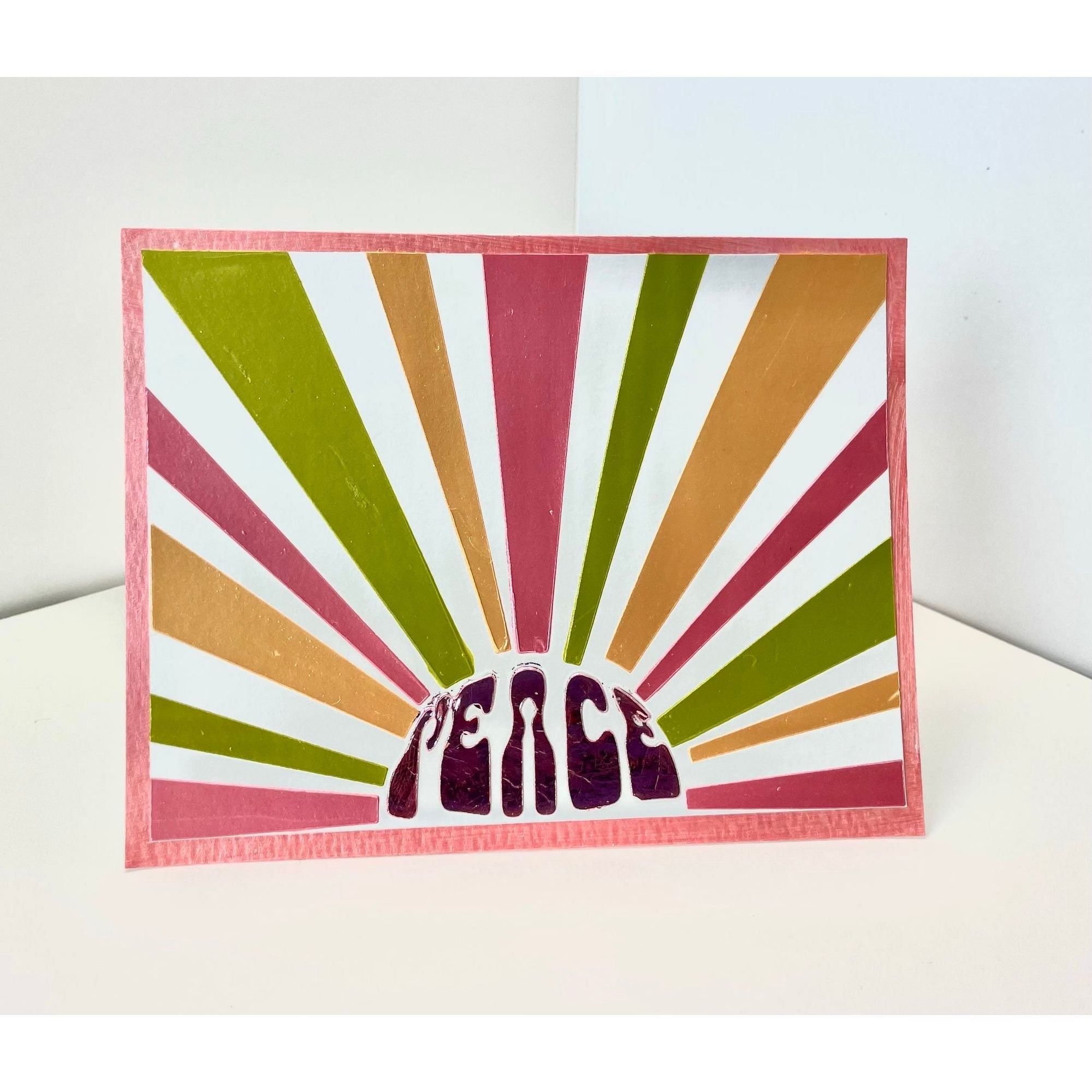 The Crafter's Workshop A2 Layered Peace Sunray Stencils tcw6071 red