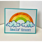 The Crafter's Workshop A2 Layered Rainbow Vibes Stencils tcw6069 feelin groovy