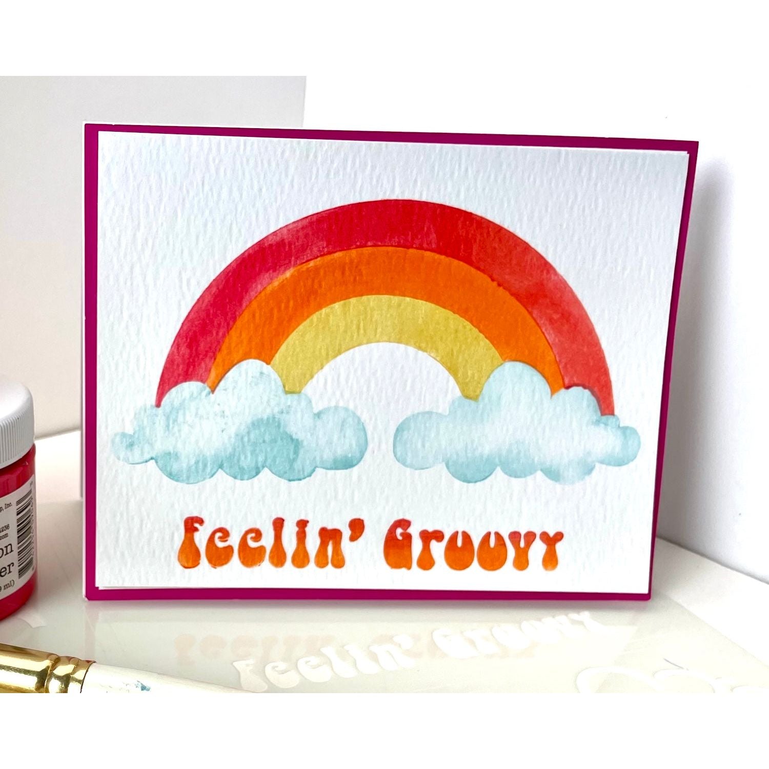 The Crafter's Workshop A2 Layered Rainbow Vibes Stencils tcw6069 groovy