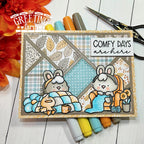 The Greeting Farm Amelia the Bunny Stamps quilted background | color-code:ALT01