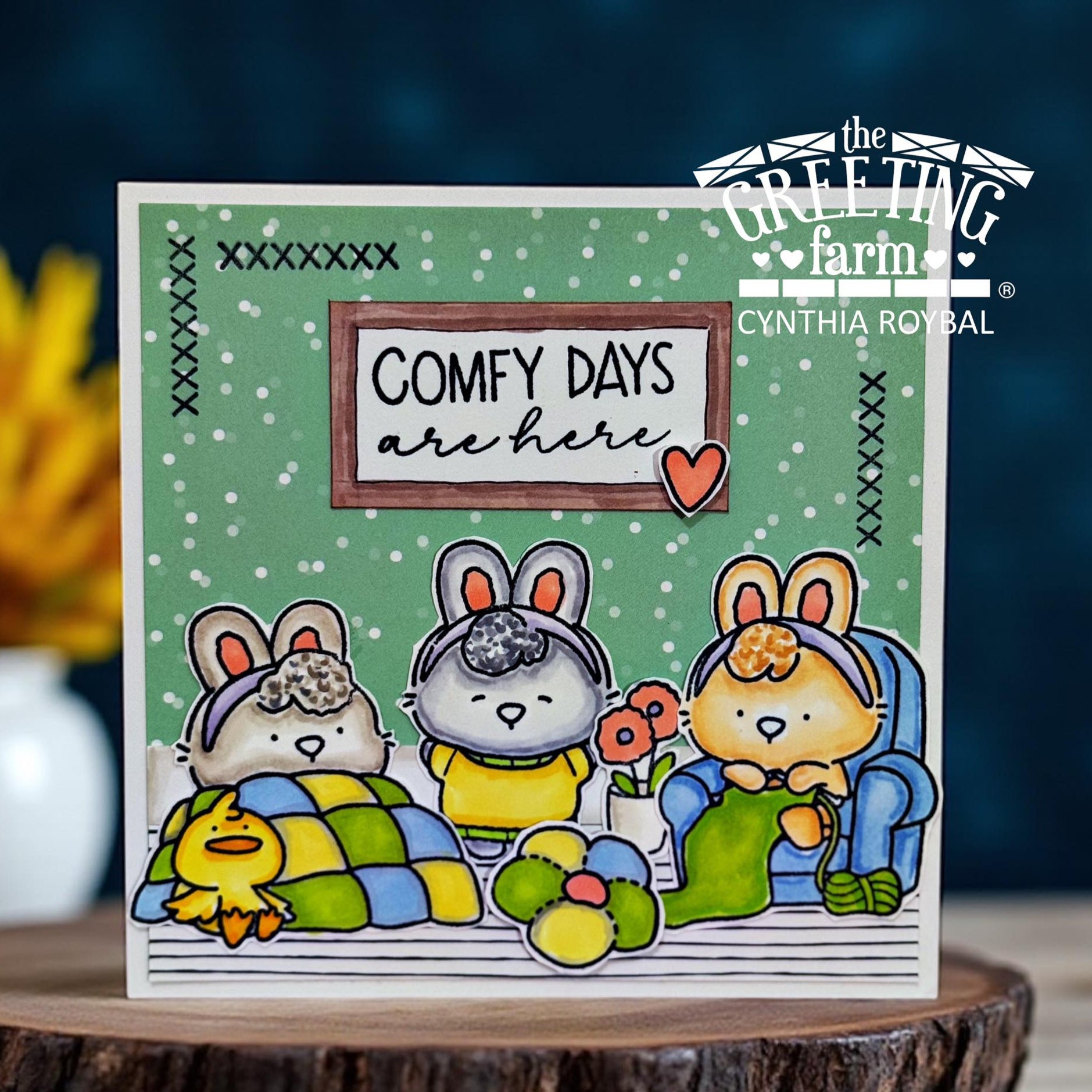 The Greeting Farm Amelia the Bunny Stamps stitched details | color-code:ALT02