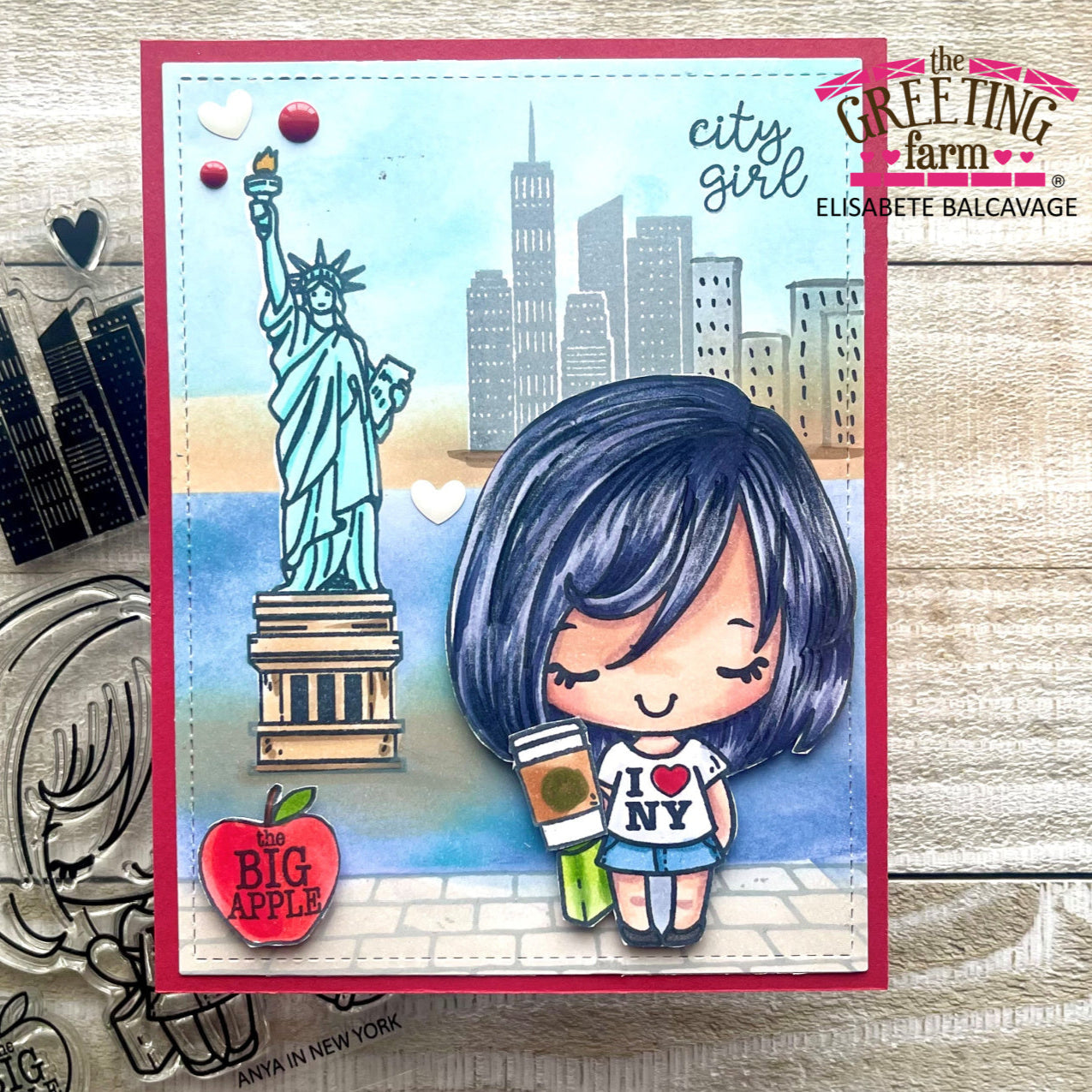 The Greeting Farm Anya In New York Stamps I Heart New York | color-code:ALT03