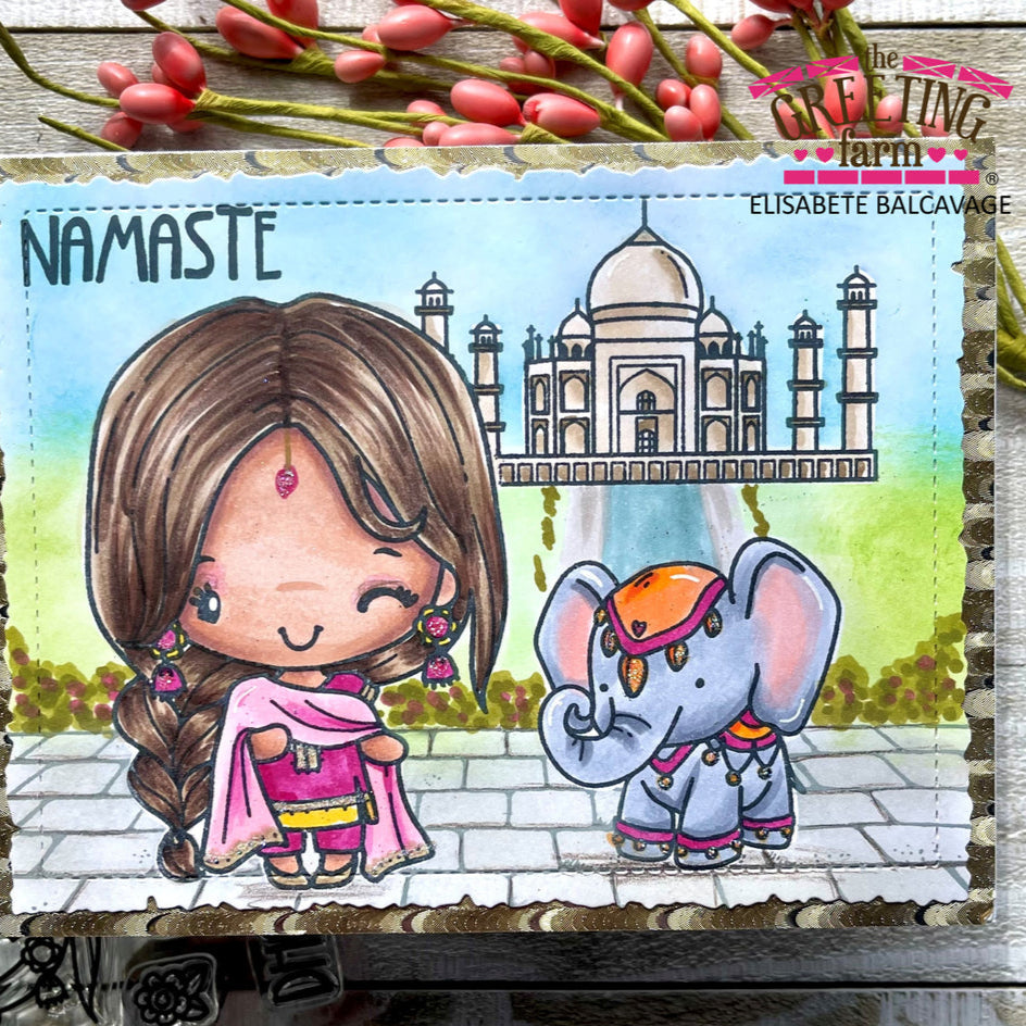 The Greeting Farm Anya in India Stamps Namaste | color-code:ALT01