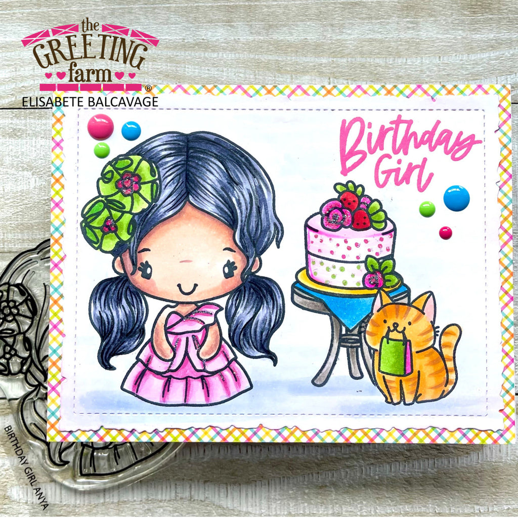 The Greeting Farm Birthday Girl Anya Stamps Brunette | color-code:ALT01