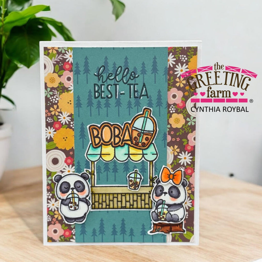 The Greeting Farm Boba Pandas Stamps Best-tea | color-code:ALT02