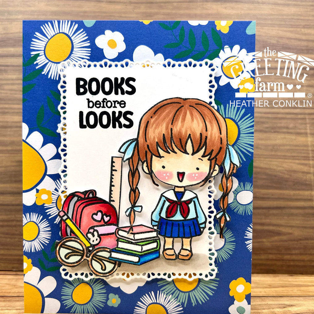 The Greeting Farm Bookish Kids Stamps Books Before Looks Card