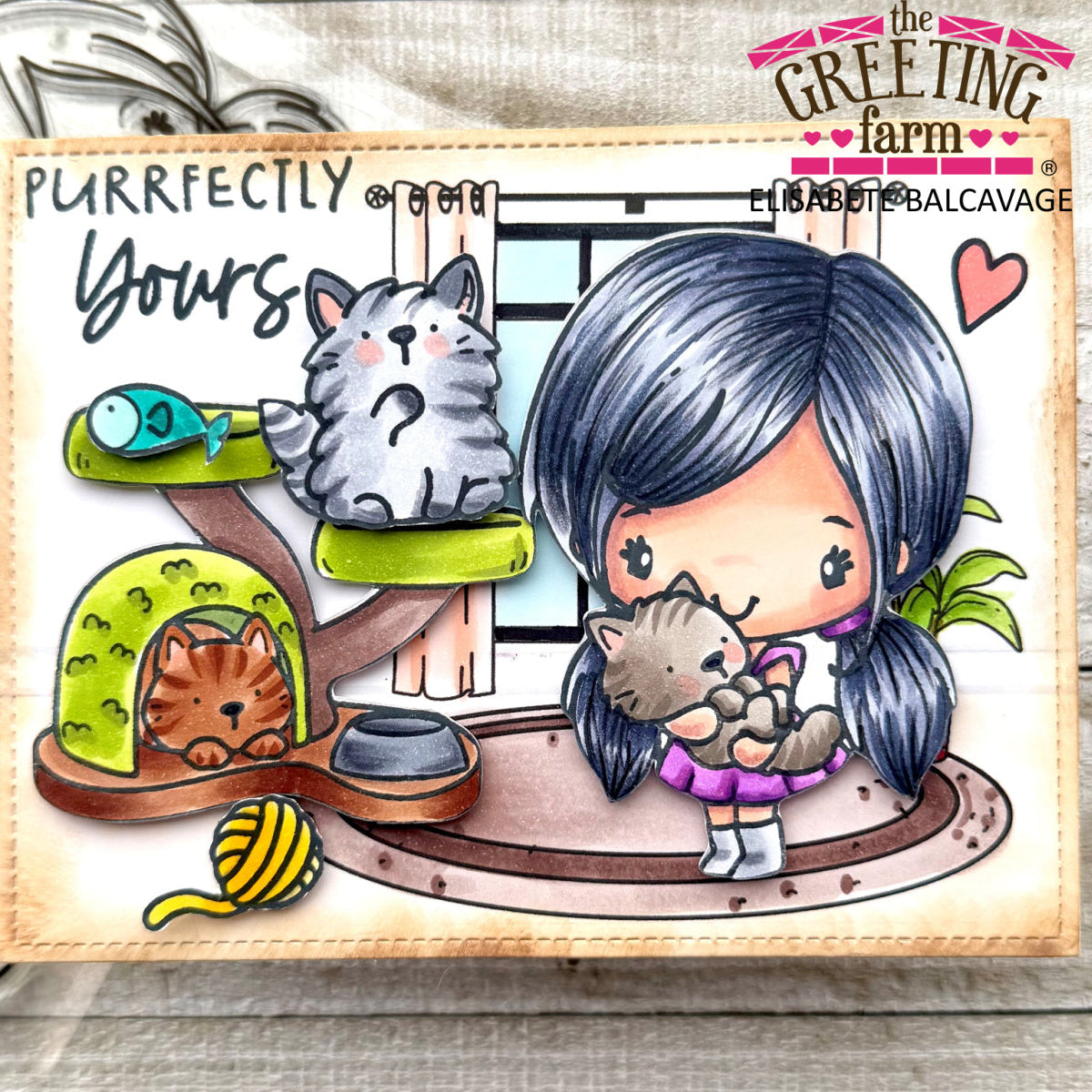 The Greeting Farm Cat Mom Anya Stamps Purrfectly Yours | color-code:ALT02