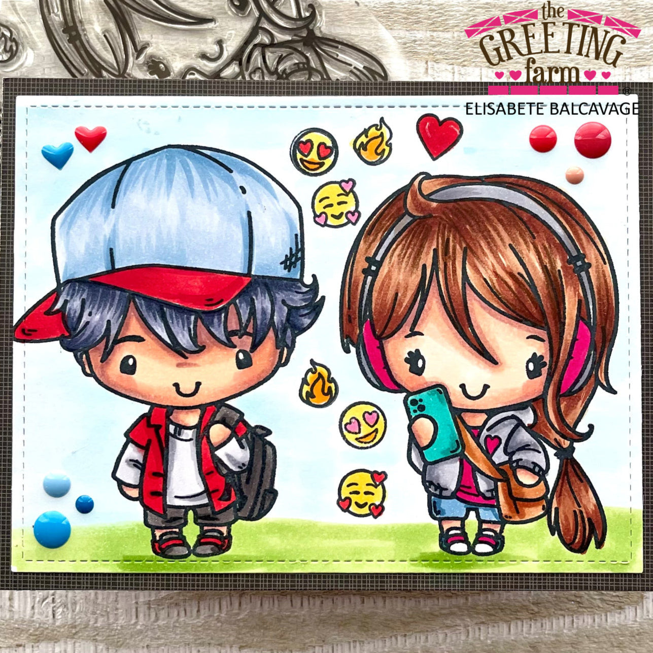 The Greeting Farm Emoji Couple Stamps Cute Couple | color-code:ALT03