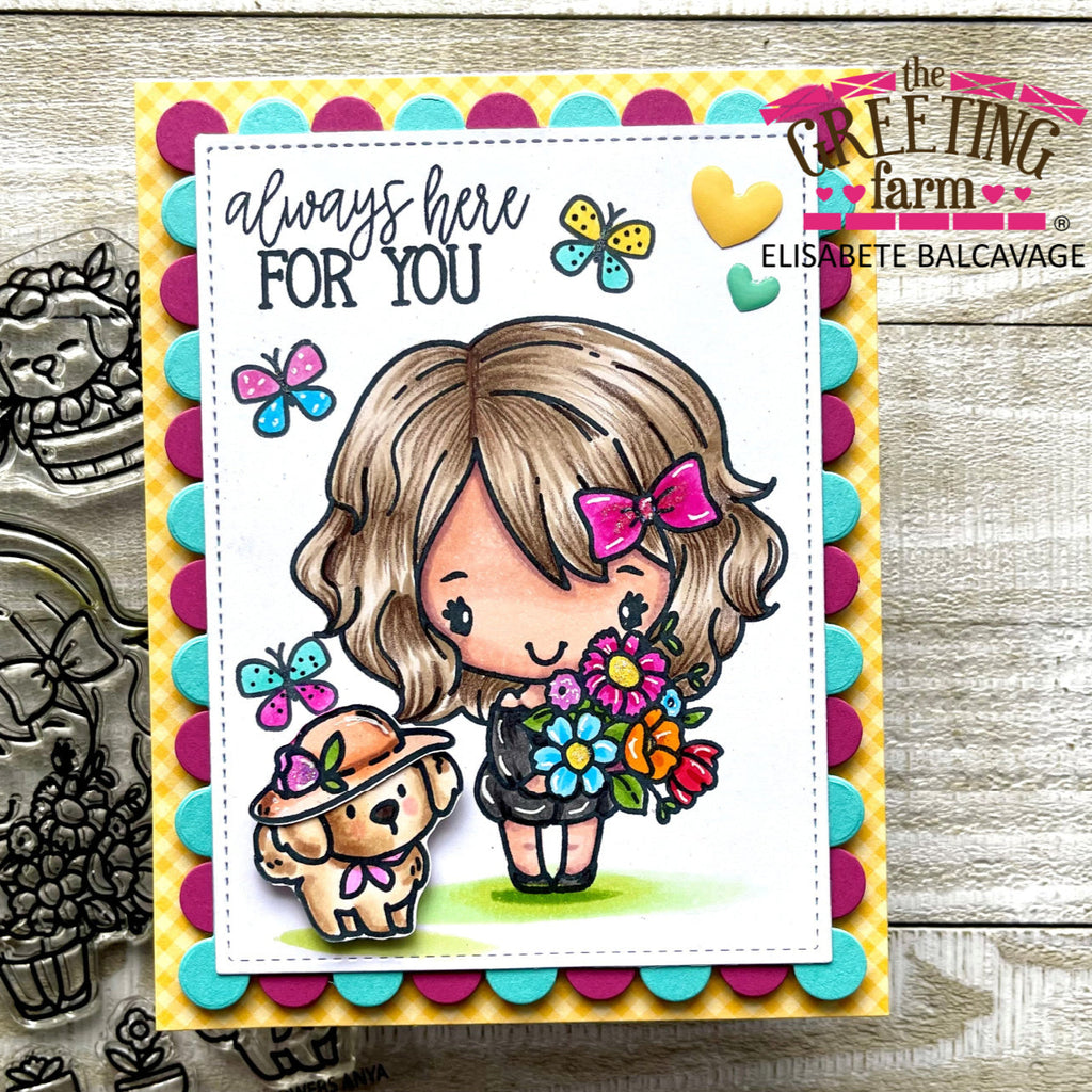 The Greeting Farm Flowers Anya Stamps Always Here for You with Dog | color-code:ALT03