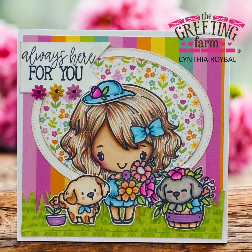 The Greeting Farm Flowers Anya Stamps Rainbow Always Here for You | color-code:ALT02