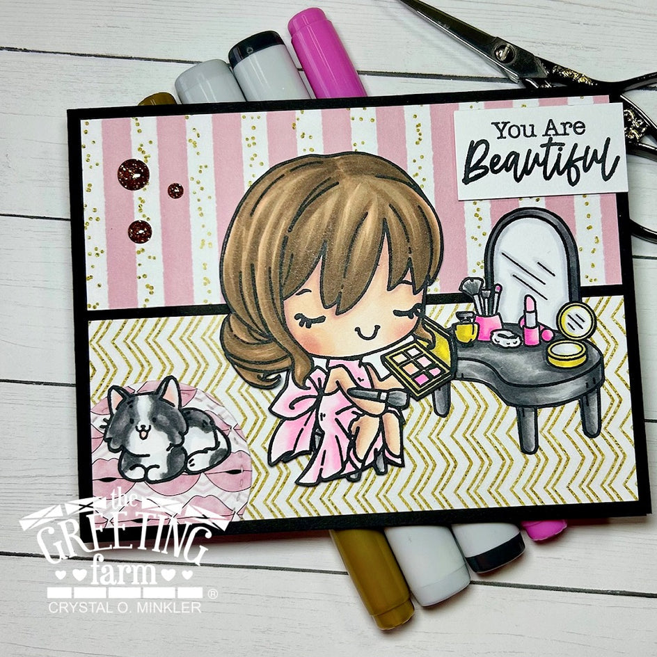 The Greeting Farm Glow Up Anya Stamps You Are Beautiful | color-code:ALT02