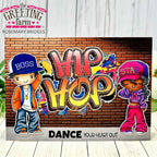 The Greeting Farm Hip Hop Hooray Stamps card with two teenagers and grafitti with brick background | color-code:ALT01