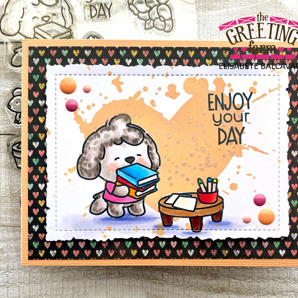 The Greeting Farm Maddox the Dog Stamps Heart Splatter | color-code:ALT03