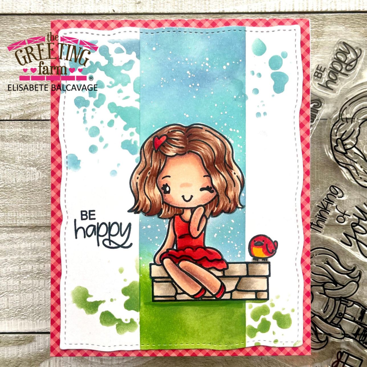 The Greeting Farm Miss Anya with Love Stamps Be Happy | color-code:ALT01