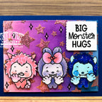 The Greeting Farm Monster Hugs Stamps Sparkly Star Background