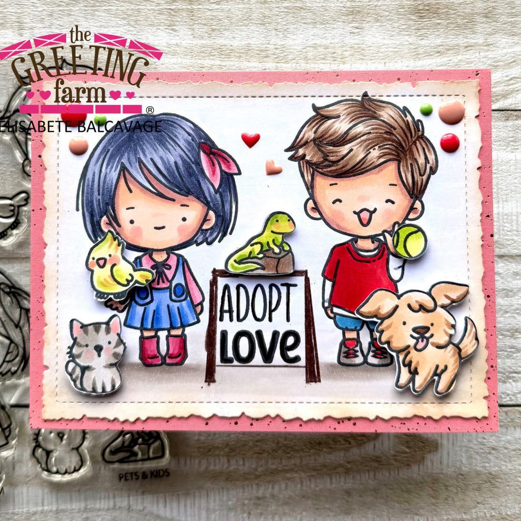The Greeting Farm Pets & Kids Stamps Adopt Love | color-code:ALT02