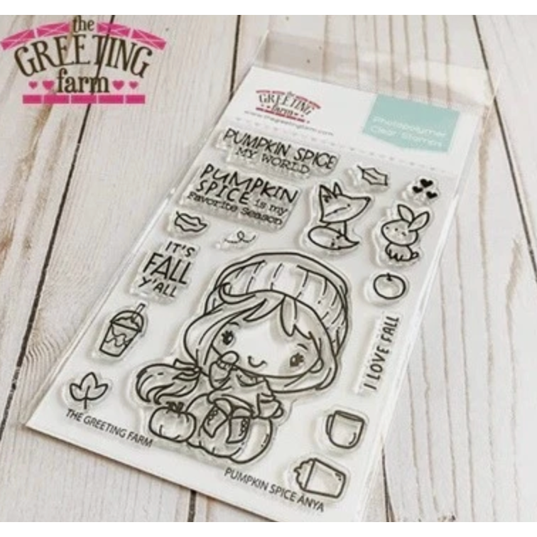 The Greeting Farm Pumpkin Spice Anya Clear Stamps tgf640