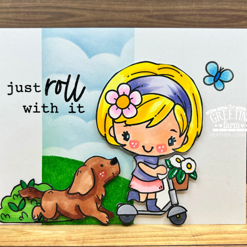 The Greeting Farm Scooting By Anya Stamps Just Roll with It | color-code:ALT03