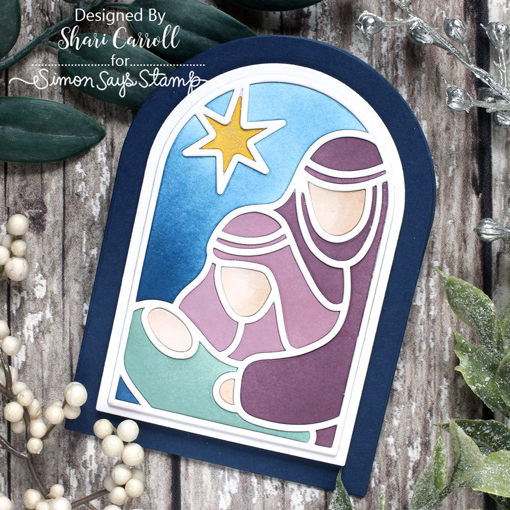Simon Says Stamp The Nativity Wafer Dies 1488sd And Everything Nice Christmas Card