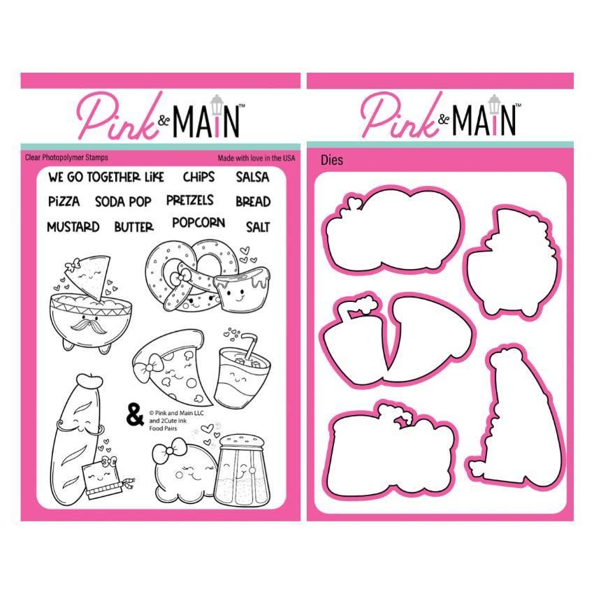 The Pink and Main Food Pairs Clear Stamp and Die Set
