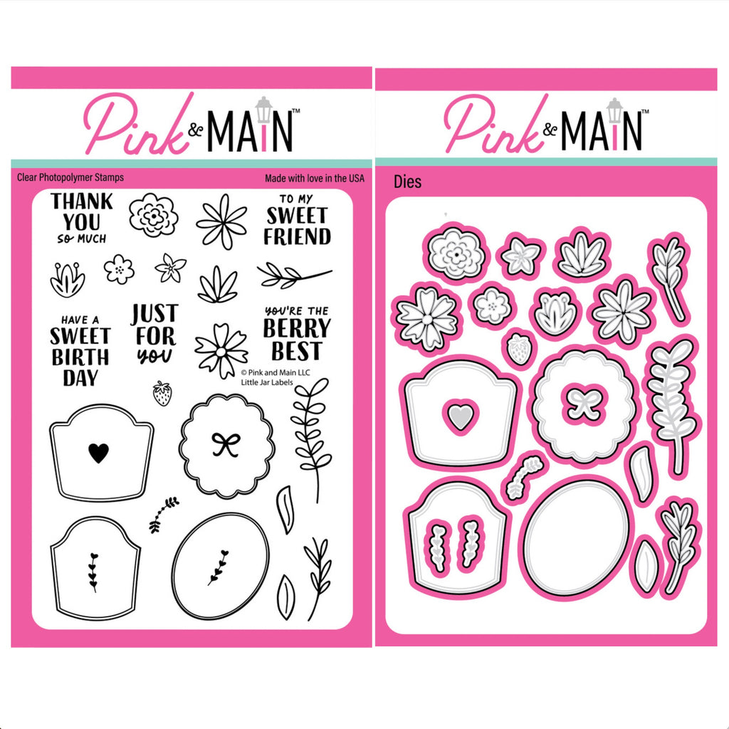 The Pink and Main Little Jar Labels Clear Stamp and Die Set