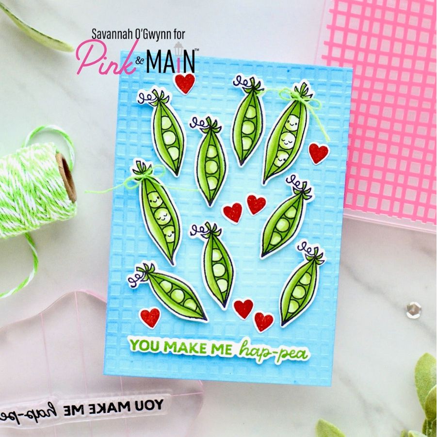 The Pink and Main Little Jar Labels Clear Stamp and Die Set you make me happy card