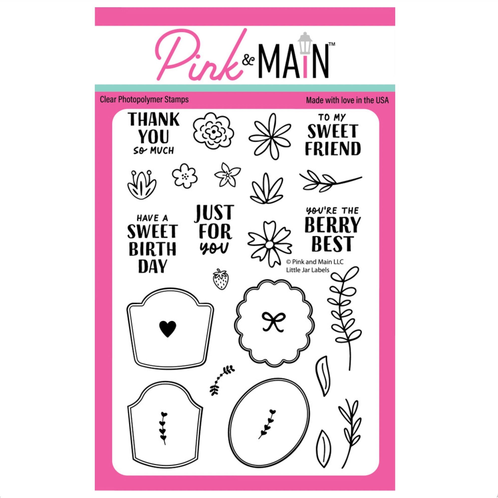 The Pink and Main Little Jar Labels Clear Stamps pm0891
